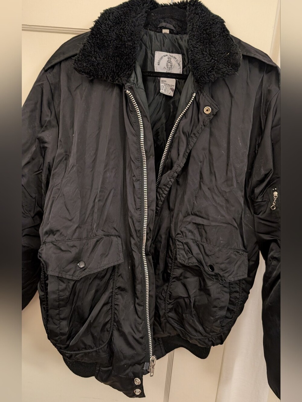Black Men’s Bomber Jacket with Sherpa Collar